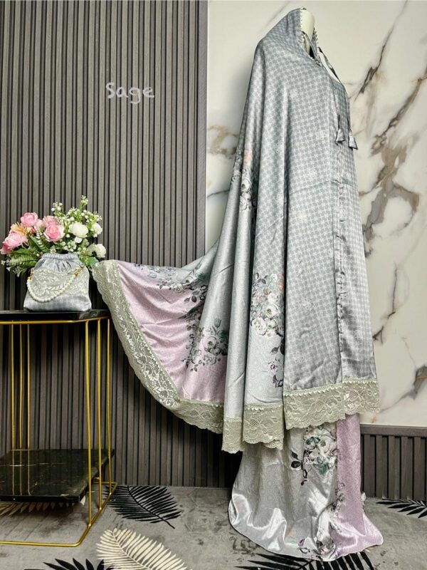 Mukena Armani Silky Premium Motif Kombinasi Cantik - Sage