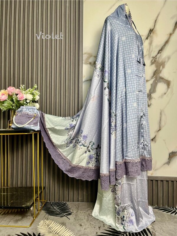 Mukena Armani Silky Premium Motif Kombinasi Cantik - Violet