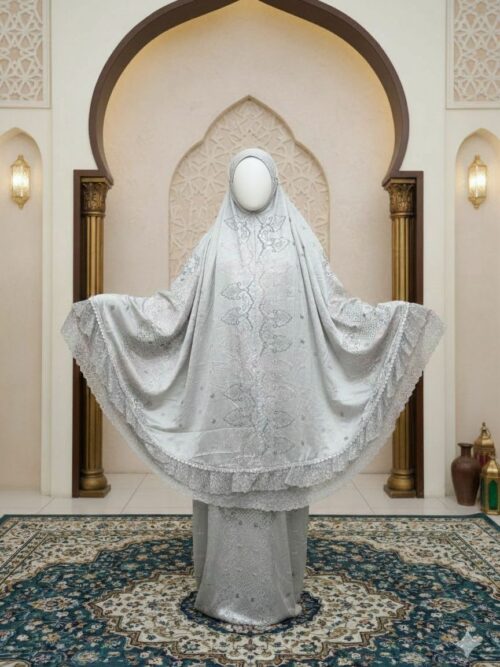 Mukena Bordir Mewah Armani Sworosky Prayer Dress Maryam 01