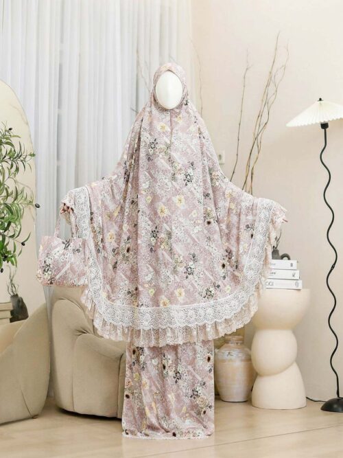 Mukena Katun Rayon Premium Motif Bunga Cantik (Special Edition) 01