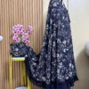 Mukena Katun Rayon Viscose Hitam Motif Bunga 01