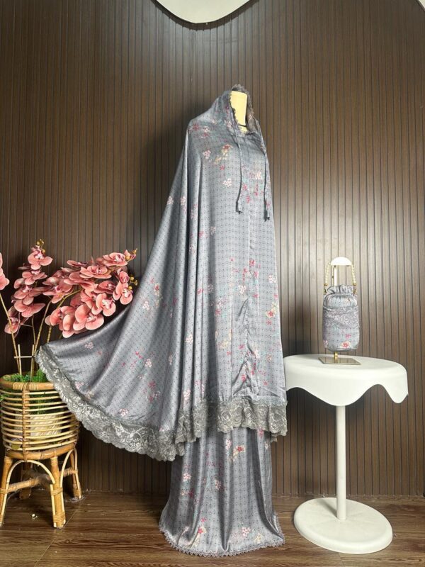 Mukena Mewah Armany Silk Premium Motif Bunga 02