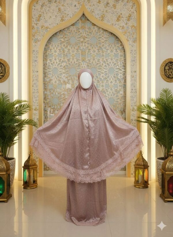 Mukena Silk Polos Tile Prayer Dress Aluna 01