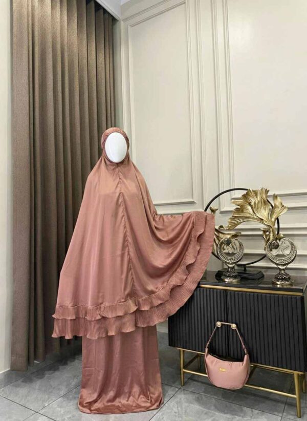 Mukena Silky Polos Bahan Armani Original Mix Plisket 04