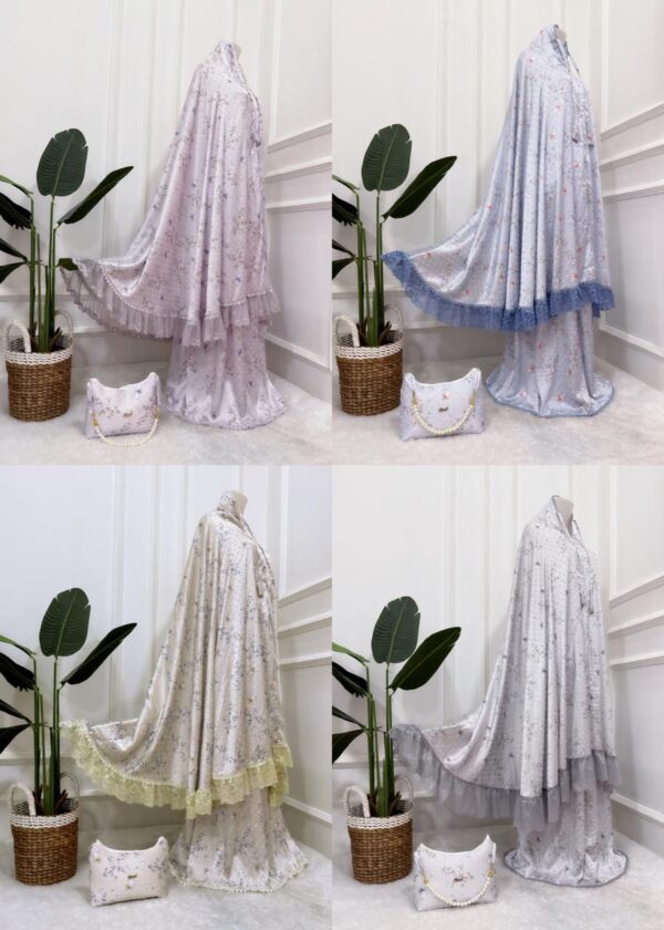 Mukena Silky Uragi Premium Motif Bunga untuk Prayer Dress 02 Mukena Silky Uragi Premium Motif Bunga untuk Prayer Dress 02