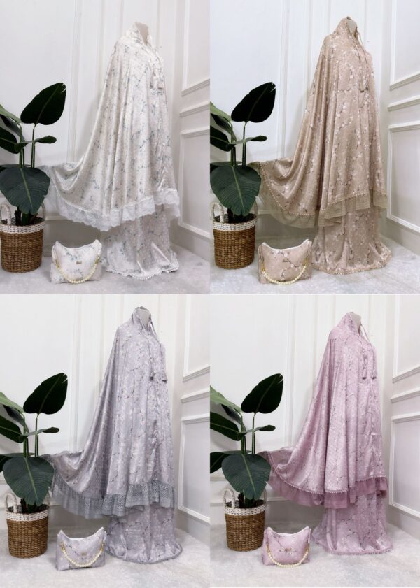 Mukena Silky Uragi Premium Motif Bunga untuk Prayer Dress 03 Mukena Silky Uragi Premium Motif Bunga untuk Prayer Dress 03